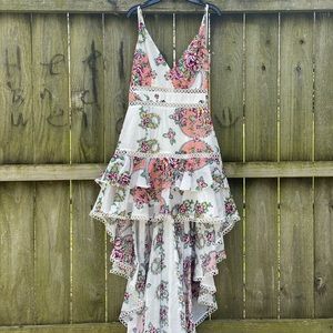Aijek high low floral party dress